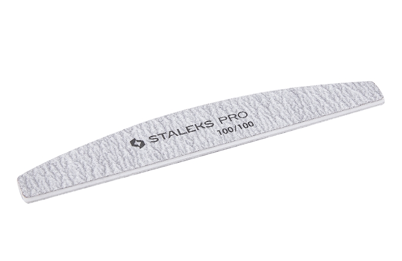 Пилка минеральная полумесяц STALEKS PRO SMART 100/100 грит NF-41/4 (Пилка для искуственных ногтей)